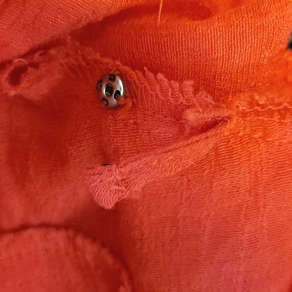 Alfani Red Pleated Button Up Top - Picture 5 of 5